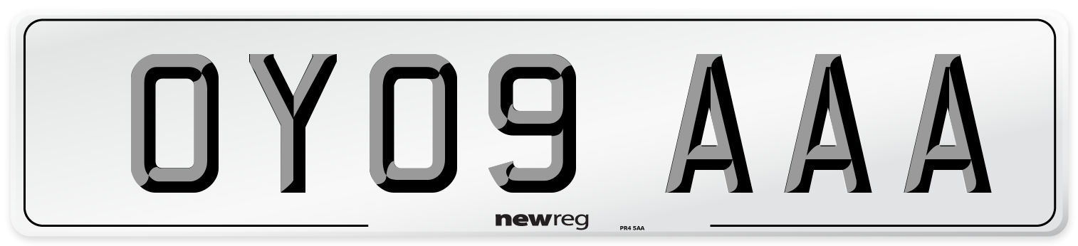 OY09 AAA Number Plate from New Reg